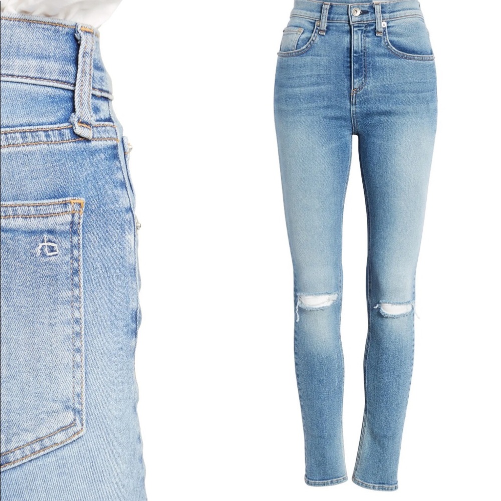 Rag and Bone | Nina Ripped High Waist Ankle Skinny Jeans